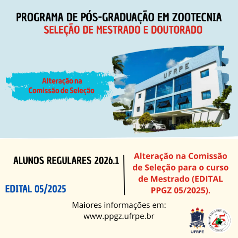 Alteração na Comissão de Seleção para o curso de Mestrado